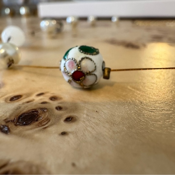 Gold Necklace with Pearl Accents - Picture 3 of 4